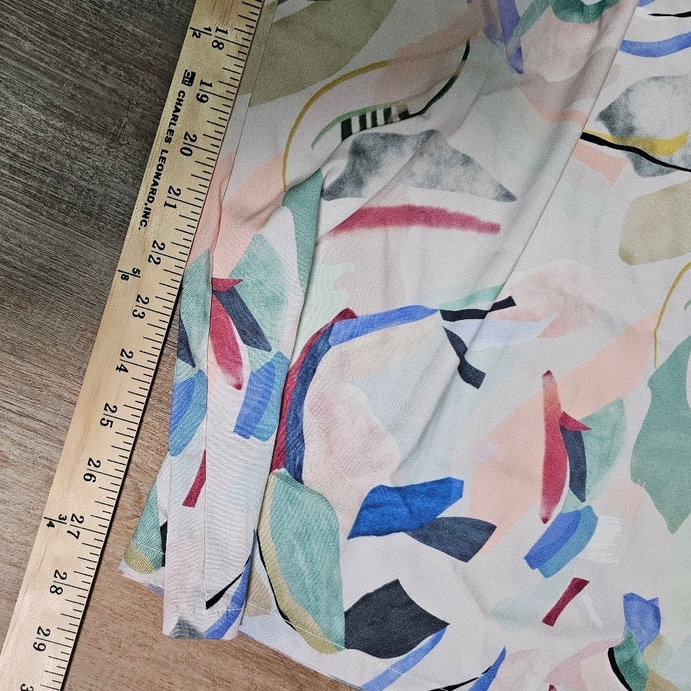 NWT Summer Wide Leg Trousers Palazo Pants Abstract Print By Shore Size L - Picture 5 of 14